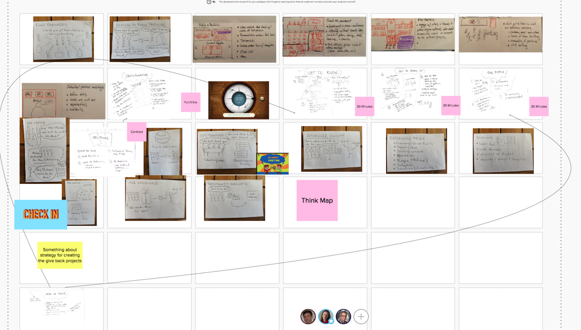 4 storyboard Screen shot of storyboard consisting of notes, drawings, and image graphics.