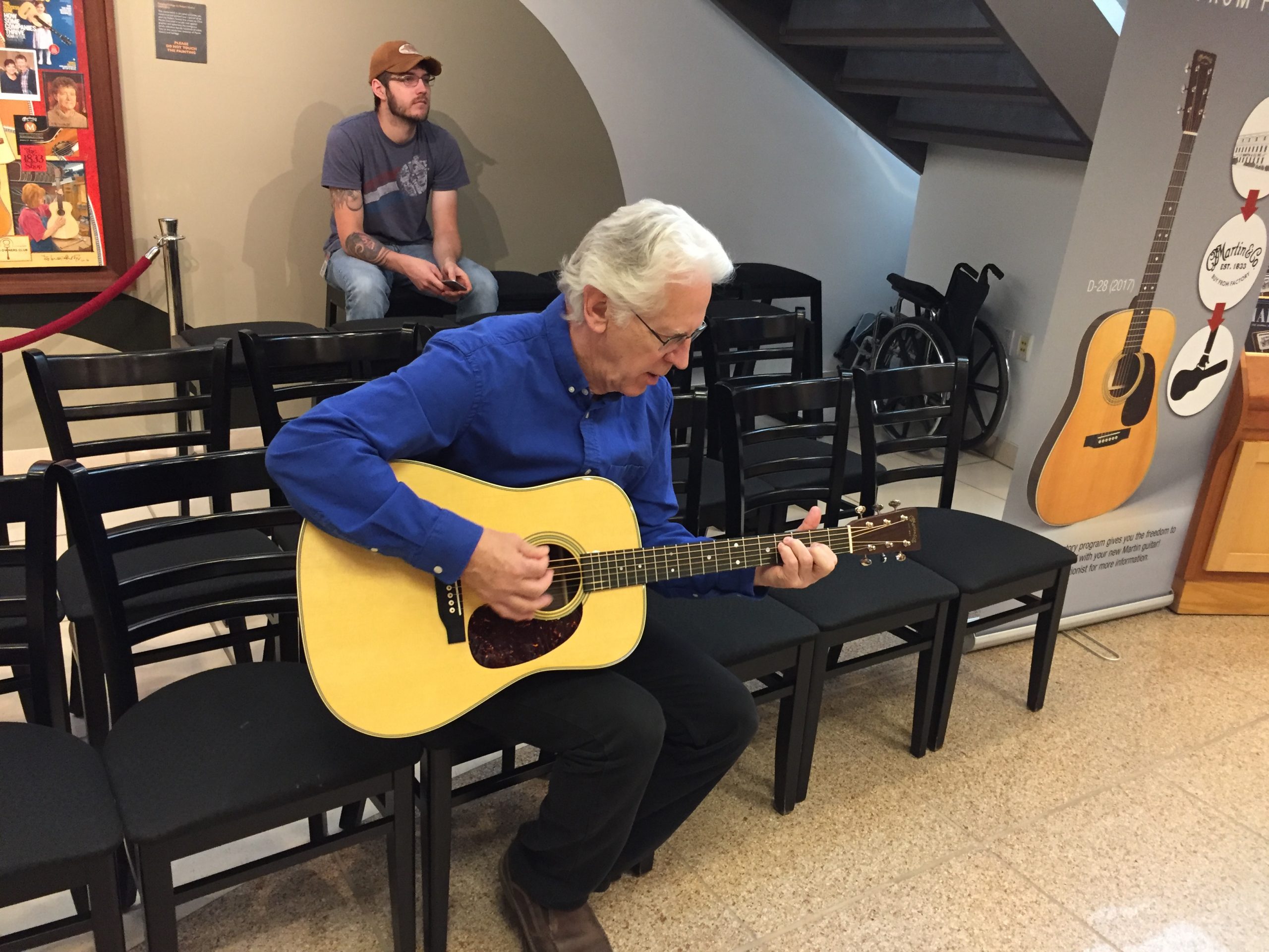 10. dick boak Dick Boak playing Jim Olson's Martin guitar for the first time.