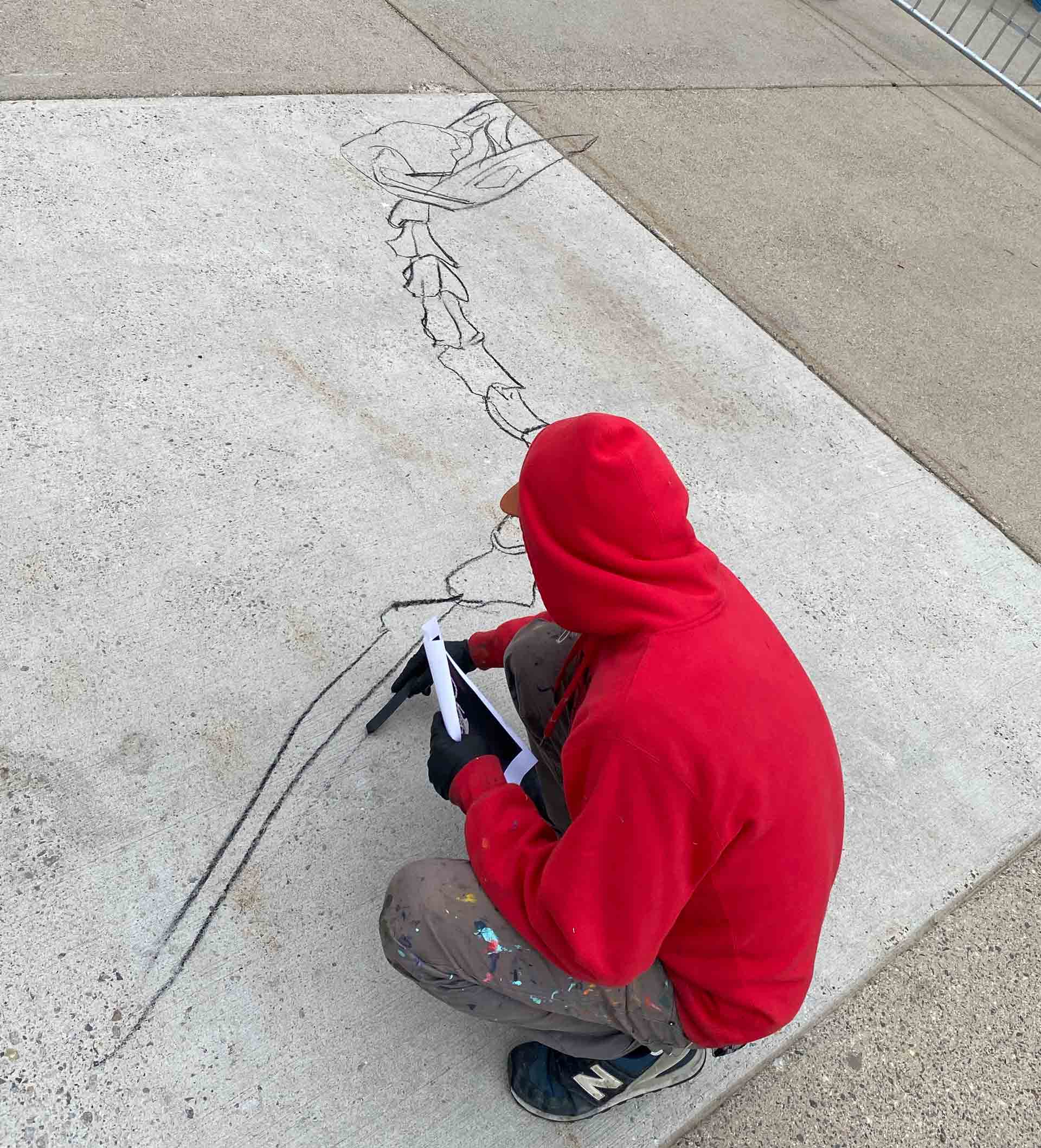 Felipe-Drawing-skeleton_7 Felipe Ortiz drawing mural